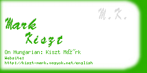 mark kiszt business card